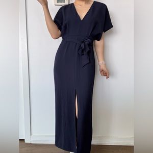 Navy elegant V-neck dress. Only worn once.